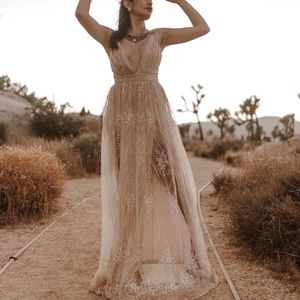 Windsor sequins prom dress side slits